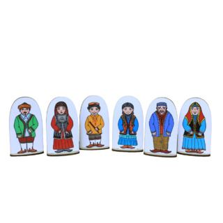 Набор кукол на подставке "Семья башкирская" 6 шт